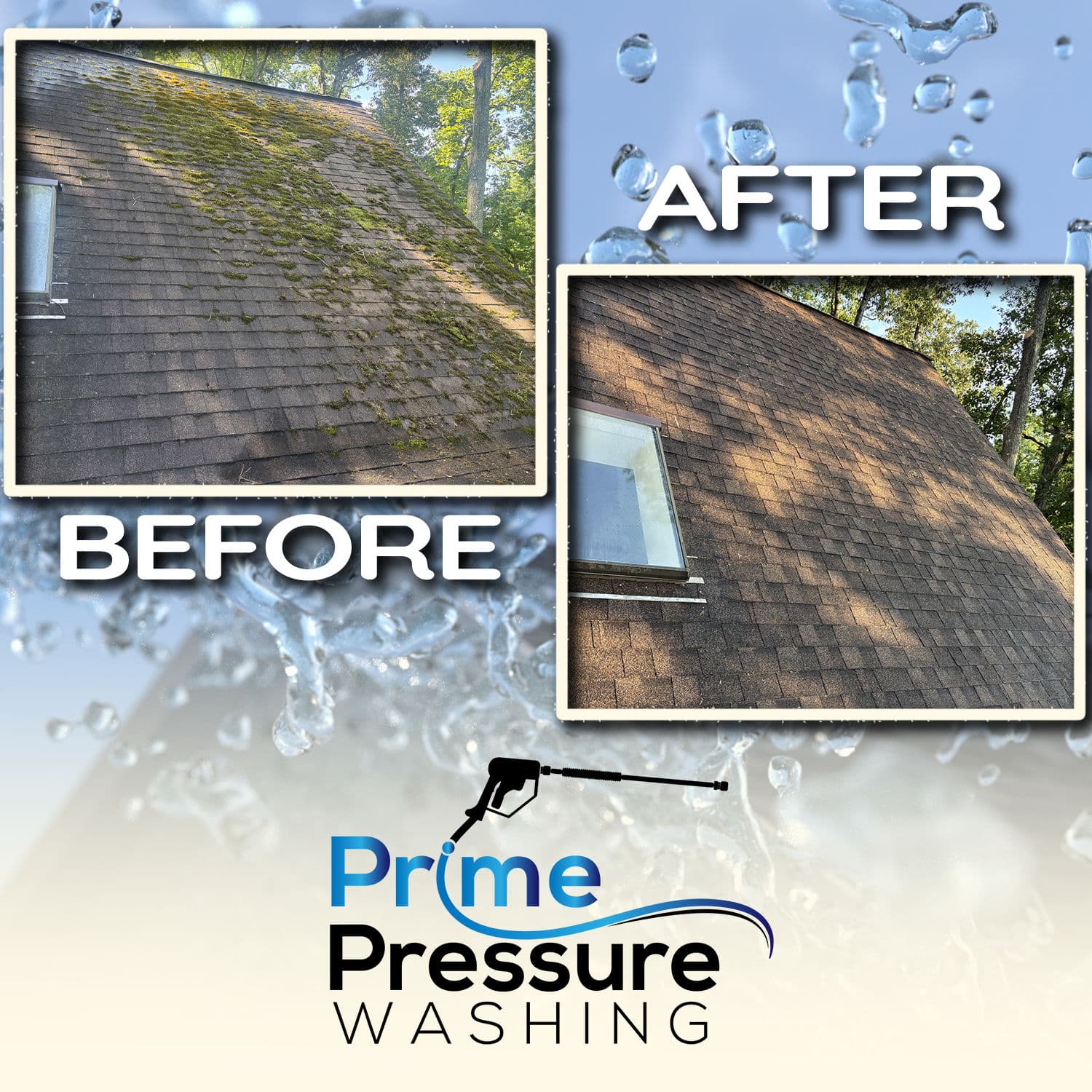 Moss-Covered Roof Washing Near Lake Murray SC image