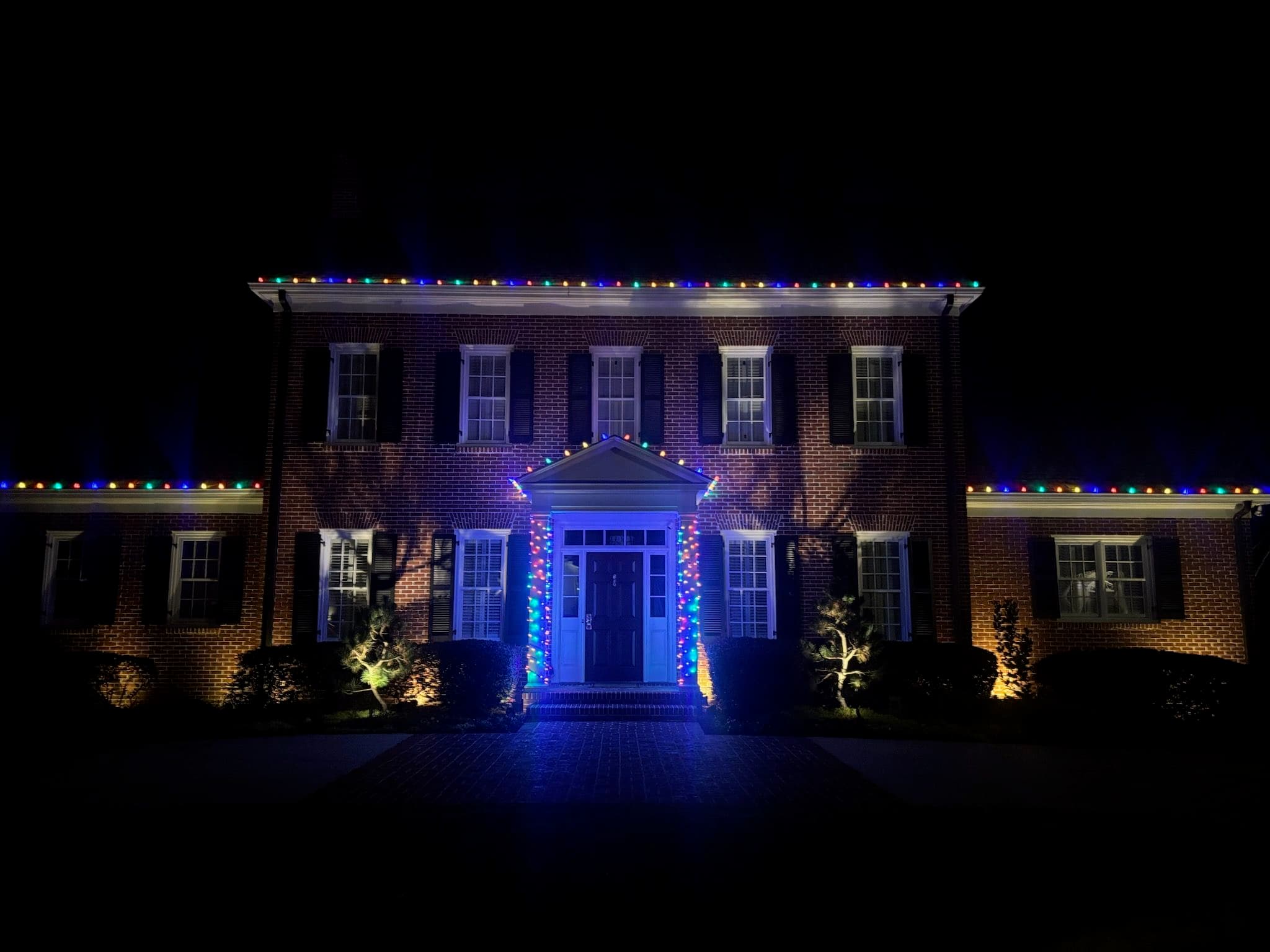 Project Multicolor Holiday Light Installation for a Brick Home image