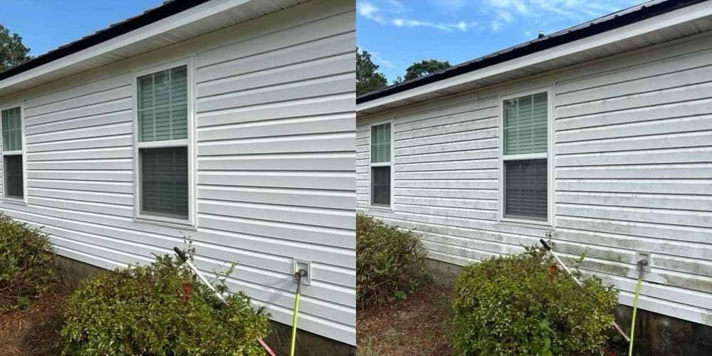 Vinyl Siding Soft Wash Before and After That Speaks for Itself image